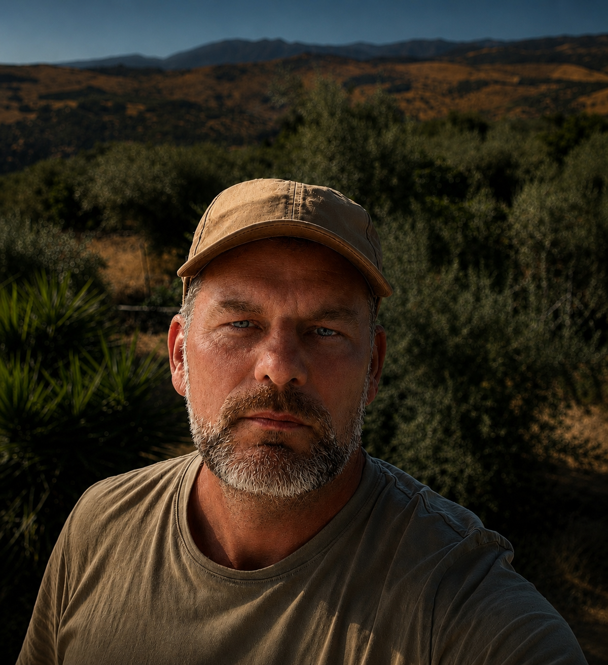 Andrzej Kaminski en el paisaje de Periana
