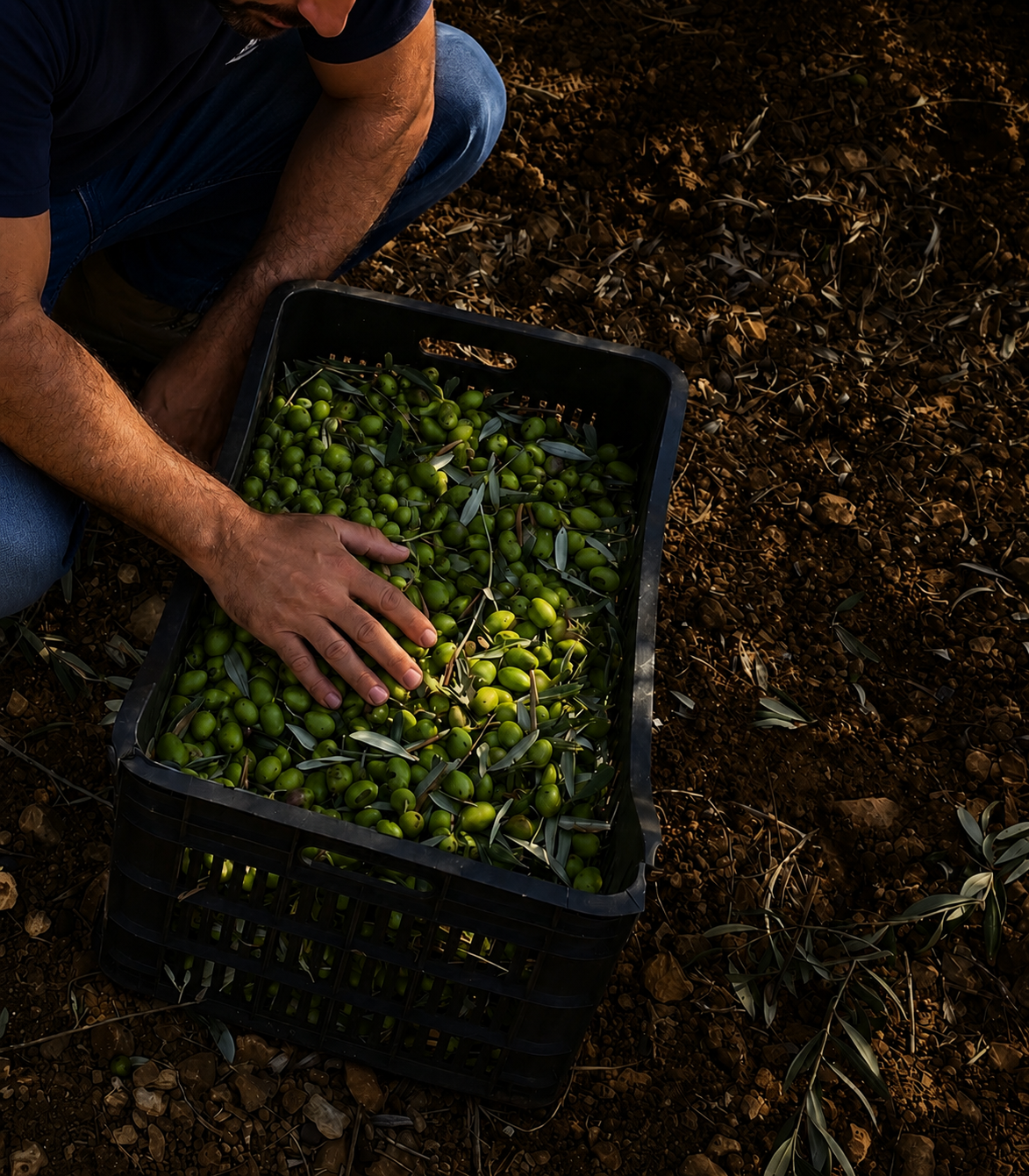 Selección de aceitunas Verdial recién recogidas